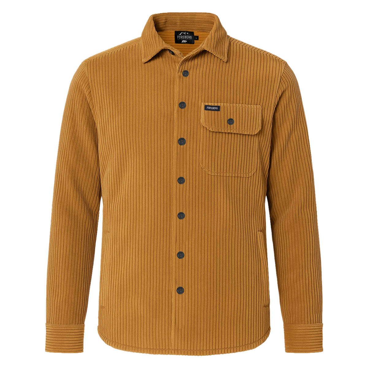 FORSBERG gefüttertes Cordhemd, linke Brusttasche mit Patch - 1