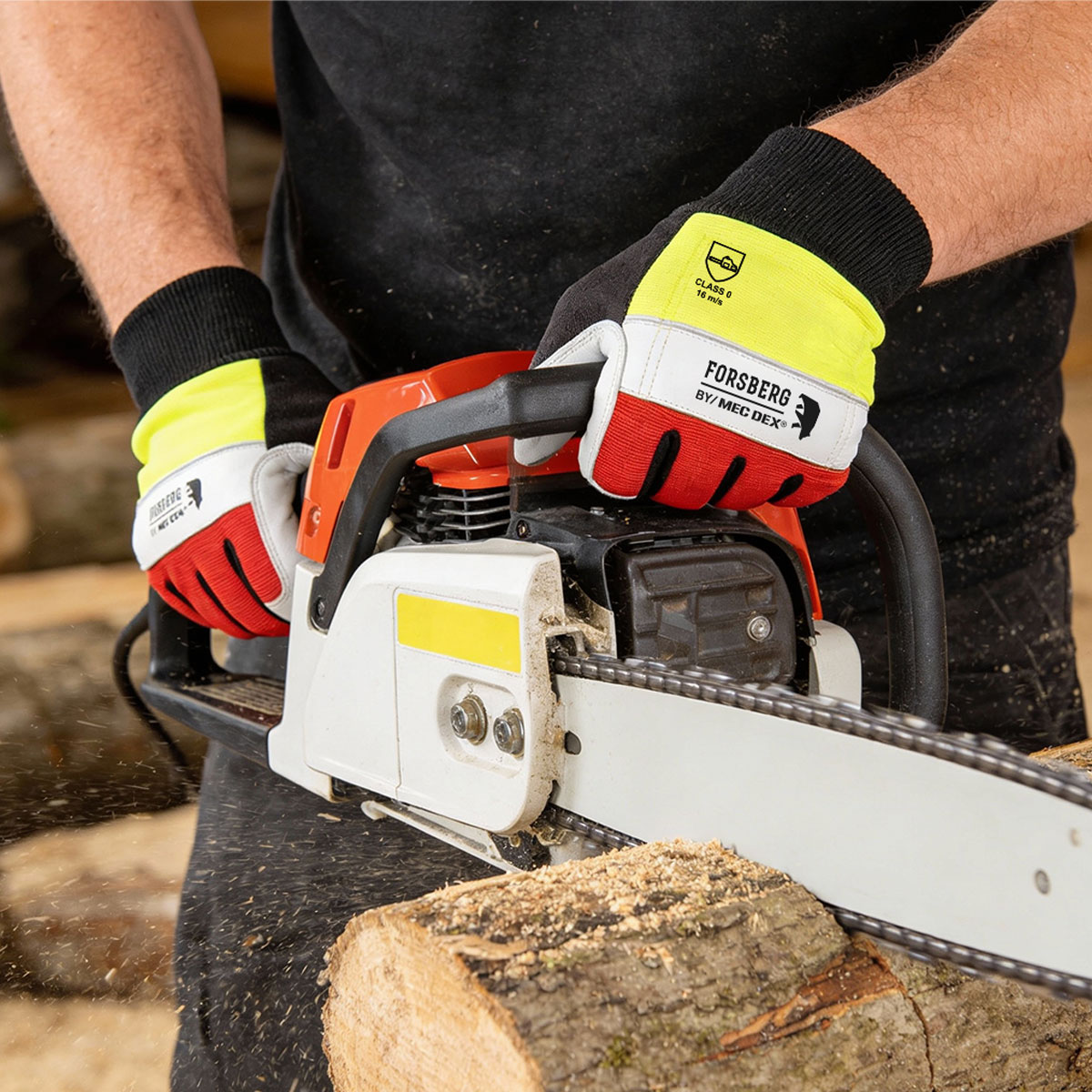 FORSBERG Tommerhogg Schnittschutz Kl.0 - Premium Ziegenleder, Hi-Viz - 6