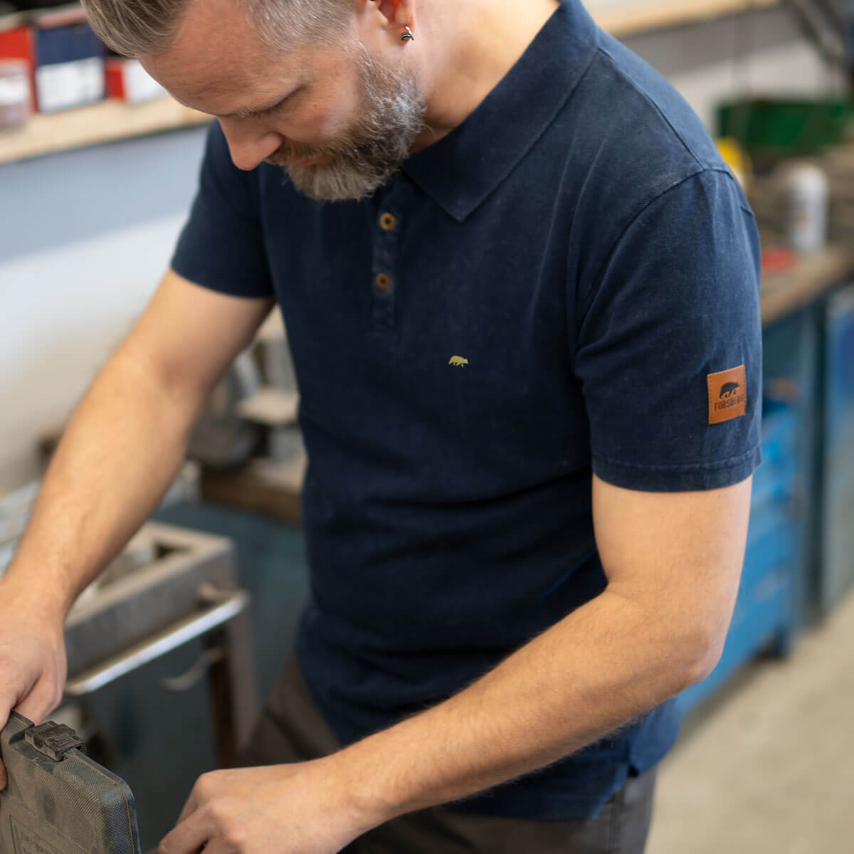 FORSBERG Poloshirt im Denim-Look  - 5