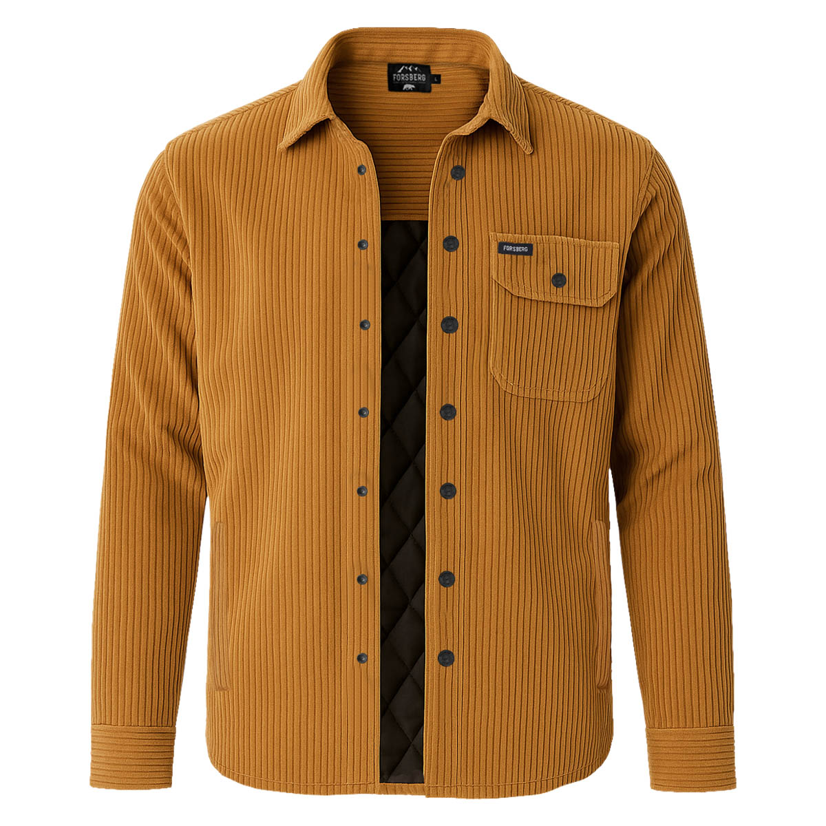 FORSBERG gefüttertes Cordhemd, linke Brusttasche mit Patch - 2