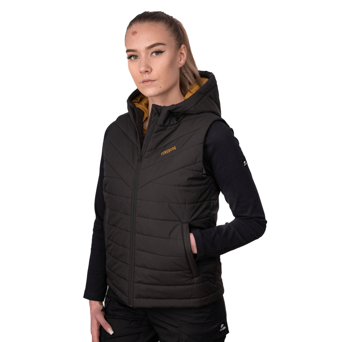 FORSBERG wattierte Damenweste mit Kapuze - 3